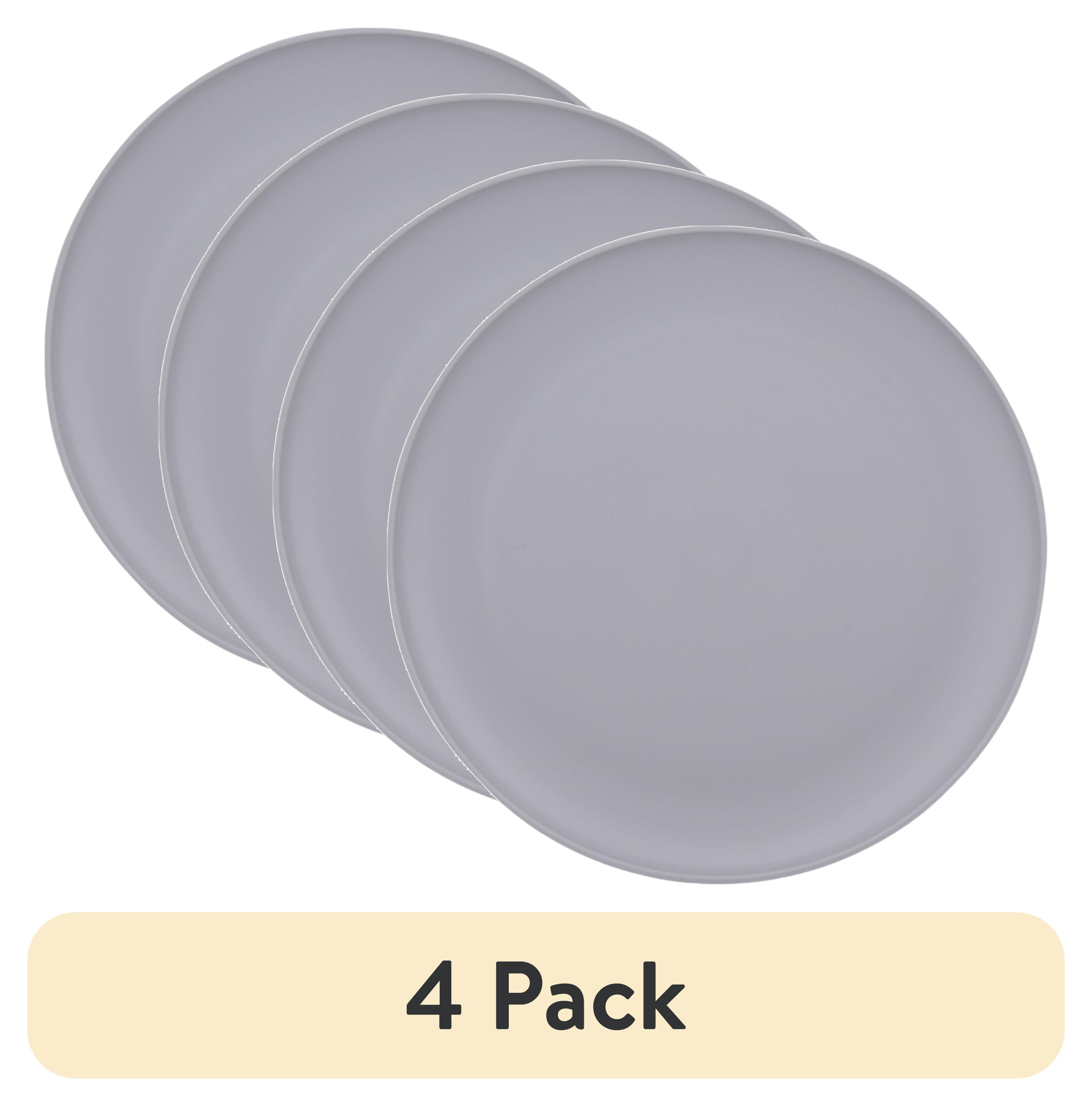 (4 pack) Mainstays Grey Round Plastic Plate, 10.5"