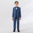 thumbnail image 4 of CPNG Teen Boys Toddler Gentleman Kids Formal Outfits Long Sleeve Suit Clothing Shirt Vest Pant Bow Tie Wedding Outfit(Blue,3-4 Years), 4 of 5