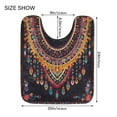 thumbnail image 3 of Toilet Rug Set Non-Slip Bathroom Rugs Soft Plush Machine Washable Contour Bath Mat Oriental Ethnic Traditional Necklace 24x20/24x16, 3 of 9