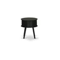 thumbnail image 2 of East West Furniture Gordon 19" Round Wood Nightstand with Drawer in Black, 2 of 3