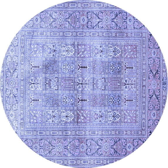 Ahgly Company Indoor Round Persian Blue Traditional Area Rugs, 5' Round