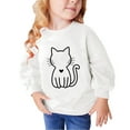thumbnail image 1 of Sudadera Meitianfacai para niñas y bebés, sudadera básica de forro polar, sudadera tipo túnica con estampado de gato, cuello redondo, manga larga, suéteres tipo pulóver, ropa de otoño e invierno,, 1 of 5