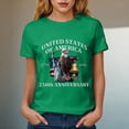 thumbnail image 5 of TOWED22 250 Anniversary USA Shirts for Women Freedom Shirt American Flag Graphic Tees Casual Crew Neck Tshirt(Green,S), 5 of 8
