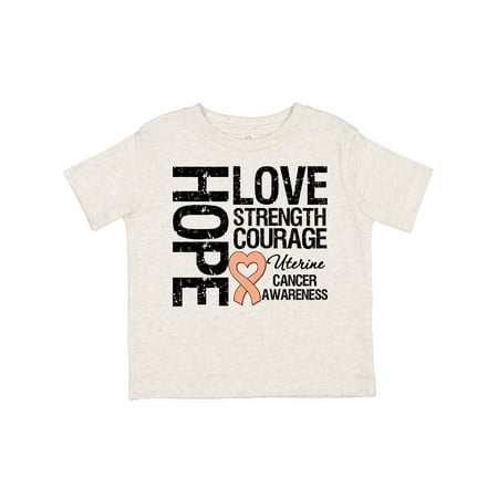 

Inktastic Uterine Cancer Hope Love Strength Gift Toddler Boy or Toddler Girl T-Shirt