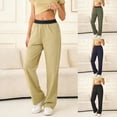 thumbnail image 3 of YUEHUA Women's Athletic Pants Elastic Waist Wide Leg Baggy Jogger Workout Trousers, 3 of 5