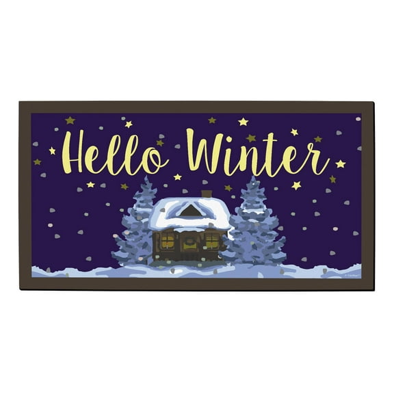 ThisWear Winter Doormat Hello Winter Decor Holiday Party Supplies Cozy Cottage Welcome Mat Doormat Multi