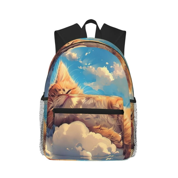 Easygdp Cloud Sleeping Cat Mochila Casual para Portátil, Mochila para Escuela, Viajes, Negocios