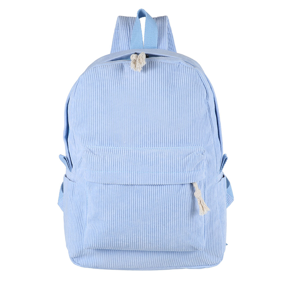 Miuline Corduroy Knapsack Casual Backpack Unisex Classic Campus Portable Ultra Soft Handbag - image 1 of 11