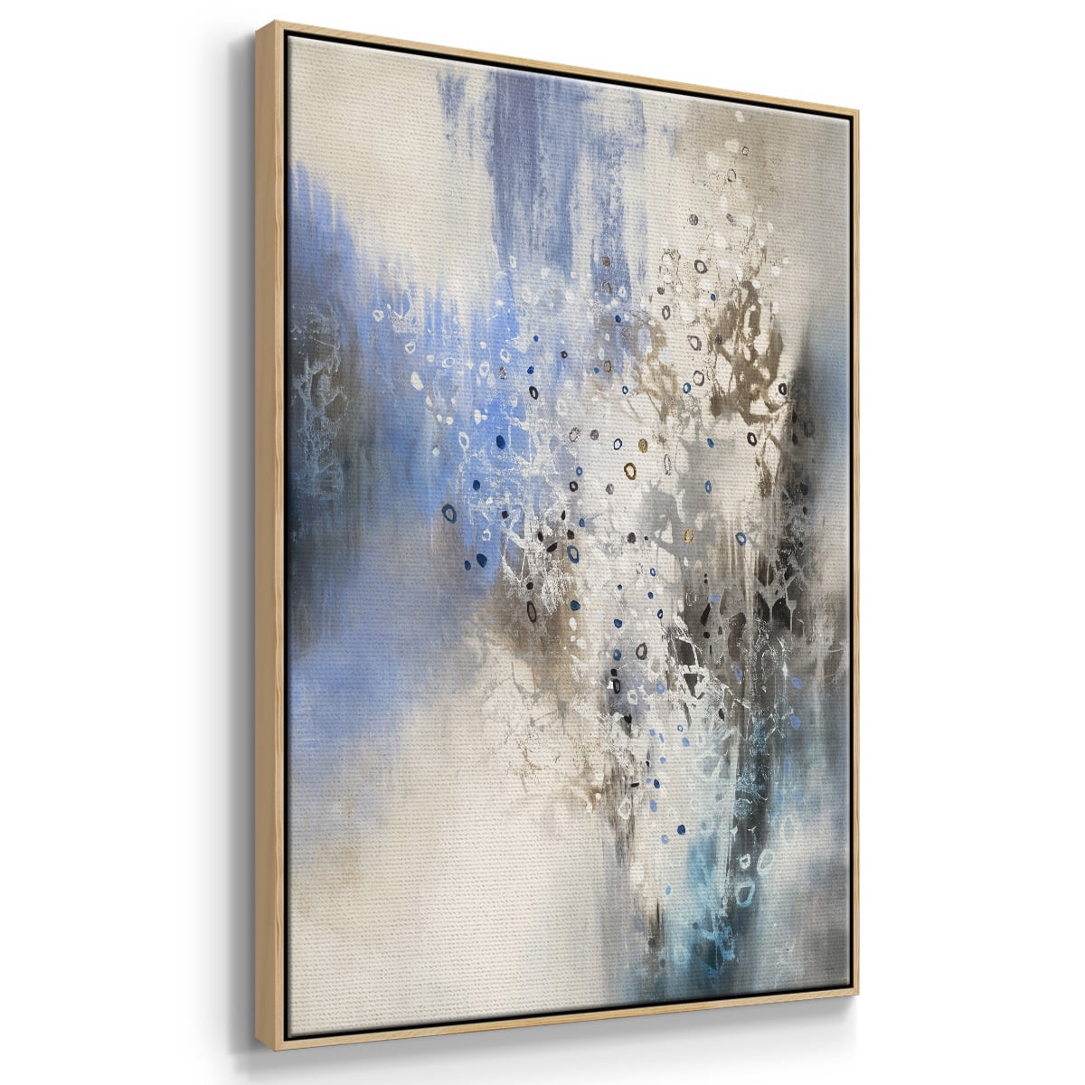 Glacier Stones Framed Premium Gallery Wrapped Canvas - Ready to Hang - 17 x 25 - Natural Wood Floating Frame