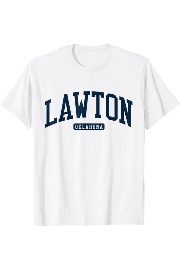 Lawton Oklahoma Ok College University Style Navy T-Shirt