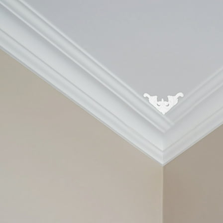 PAMINGONO Corner Onlay Applique Decorative Ceiling Medallion Ps White 1Set