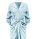 thumbnail image 5 of Vestido Casual de Verano Con Abertura en La Horquilla Y Botones Sólidos de Manga Larga Para Mujer Odeerbi  ODB114272, 5 of 5