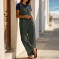 thumbnail image 2 of FRSASU Women's Sleeveless Wide‑Leg Jumpsuit Relaxed Fit Button‑Down Front Overall Jumpsuit with Big Side Pockets Bronze, 2 of 6