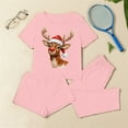 thumbnail image 7 of Felirenzacia Christmas Pajama Sets for Women, 3PC Loungewear with Short Sleeve Tops, Pants with Shorts, Casual Soft Home Yoga Outfit Sets, 7 of 7