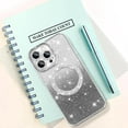 thumbnail image 6 of Compatible with iPhone 15 Pro Max 6.7 Inch Case Support for MagSafe, Plating Diamond Glitter Magnetic Case 2* Screen Protector Camera Protection Back Cover for iPhone 15 Pro Max Case -Silver, 6 of 12