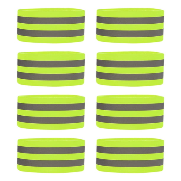 Muñequeras reflectantes Tobilleras (8 bandas/4 pares) | Accesorios de alta visibilidad y seguridad para correr/andar en bicicleta/caminar