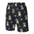 thumbnail image 4 of Rocae Dinosaur Astronaut for Men's Beach Shorts Casual Elastic Waist Drawstring Summer Beach Shorts,S-3XL-X-Large, 4 of 6