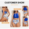 thumbnail image 3 of SHEWIN High Neck Racerback Tops with High Waisted Tummy Control Swimwear Bottom (Women), 2-Piece Set, 3 of 8