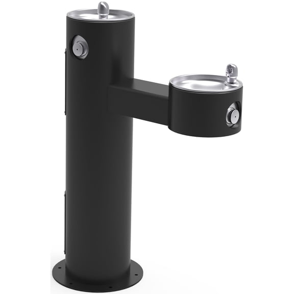 Elkay Lk4420 Outdoor Floor Mounted Bi-Level Drinking Station - Black
