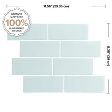 Smart Tiles Peel and Stick Backsplash, 5 Adhesive Tiles, Metro Grey/Green, 11.55"x8.38"