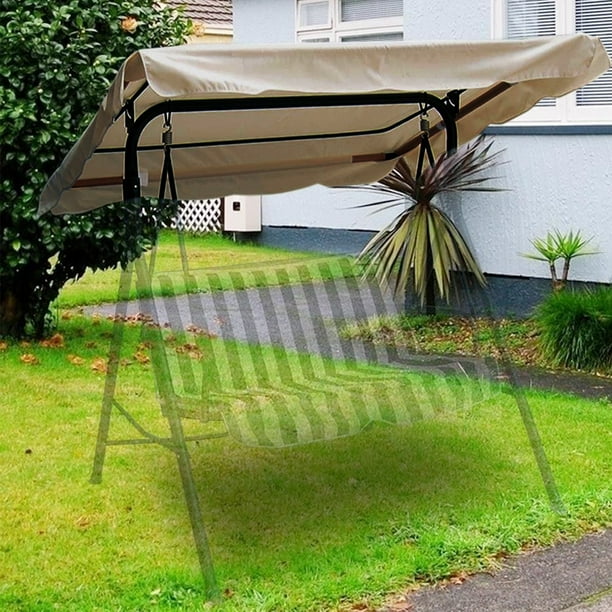 Porch Swing Canopy Replacement Patio Swing Cover, Beige 75" X 52" 2 Seat Bench Glider Swings