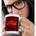 thumbnail image 2 of 3drose, Noel Christmas Message Red White Holiday Colors, 11oz Mug, 2 of 6