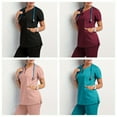 thumbnail image 2 of Summer Short Sleeve Nurse Medical Uniforms Casual Pharmacy Working Medical Accessories Hospital Beauty Salon Doctor  Nursing Uniform Scrubs For Women Set Nurse Uniform, 2 of 7
