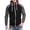 Black, variant on Lovskoo 2024 Men's Zip-Up Hoodie Sweatshirts Casual Patchwork Long Sleeve with Pocket Jacket Black