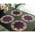 thumbnail image 4 of Gold Lace Plum Doilies Set of 4 - Round Placemats European Embroidery for Fall Autumn Thanksgiving Season Dining Table Home Decor Wedding - 15 inches - The Anyce Collection, 4 of 7