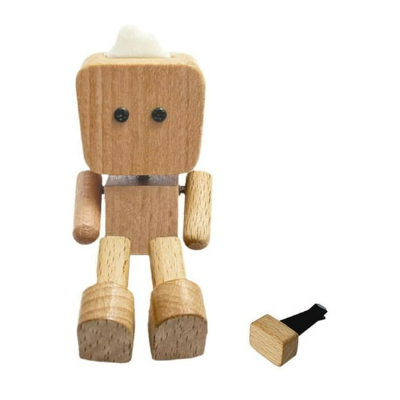 QHUDLV Shaking Wooden Man Figurine, Handmade Shaking Feet Wooden Man, Charming Little Woodens Figure That Sways, Car Ornaments Action Figure, Funny Car Dashboard Decor Gifts