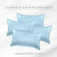 thumbnail image 6 of Elegant Comfort 2-PACK Cooling Viscose Satin Pillowcase Set with Hidden Zipper closure, Silky Smooth for Hair and Skin Care-Beautiful Gift Box-2-Piece Satin Pillowcase Set, Standard/Queen, Baby Blue, 6 of 8