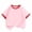 Tops-216Pink, variant on Kids Short Sleeve T-Shirt Solid Color Contrast Ringer Crew Neck Tee Soft Cotton Casual Back to School Basic Undershirt