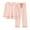 Pink, variant on Tnhcen Women's Plus Size V-Neck Long Sleeve Sleepwear Set - Solid Crewneck Top with Drawstring Waist Pants | Soft Autumn Winter Pajamas for Women M-3XL