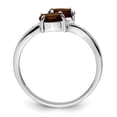 thumbnail image 2 of Sterling Silver Rhodium 2 Oval Smoky Quartz & Diamond Ring, 2 of 6
