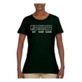 thumbnail image 2 of Eat Sleep Game Video Gamer Gift Fan Pop Culture Womens Graphic T-Shirt, Forest Green, Large, 2 of 3