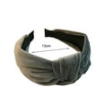 thumbnail image 6 of opvise Wide Brim Headband Elastic Elegant Knotted Plush Texture Korean Style Daily Wear Velvet Women Autumn Hair Bands Daily Wear Khaki, 6 of 8