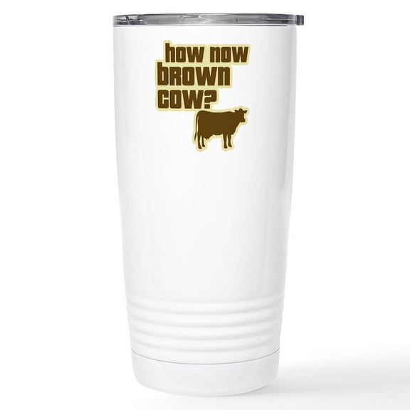 CafePress - How Now Cow Stainless Steel Travel Mug - Insulated Stainless Steel Travel Tumbler 20 oz.