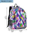 thumbnail image 2 of FORMRS Unisex School Backpack 17" Student Travel Bag with Laptop Compartment, Green Wavy Plaid, 2 of 7