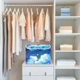 thumbnail image 6 of Happy Clouds and Stars Large Storage Bins with Linen Collapsible Lid Storage Box 16.7 x 12.6 x 11.8in, 6 of 7