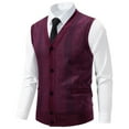 thumbnail image 4 of Dolkfu Argyle Print Sweater for Men Red Button Down V-Neck Sweater Cardigan Big and Tall Fleece Lined Sleeveless Vests L, 4 of 5