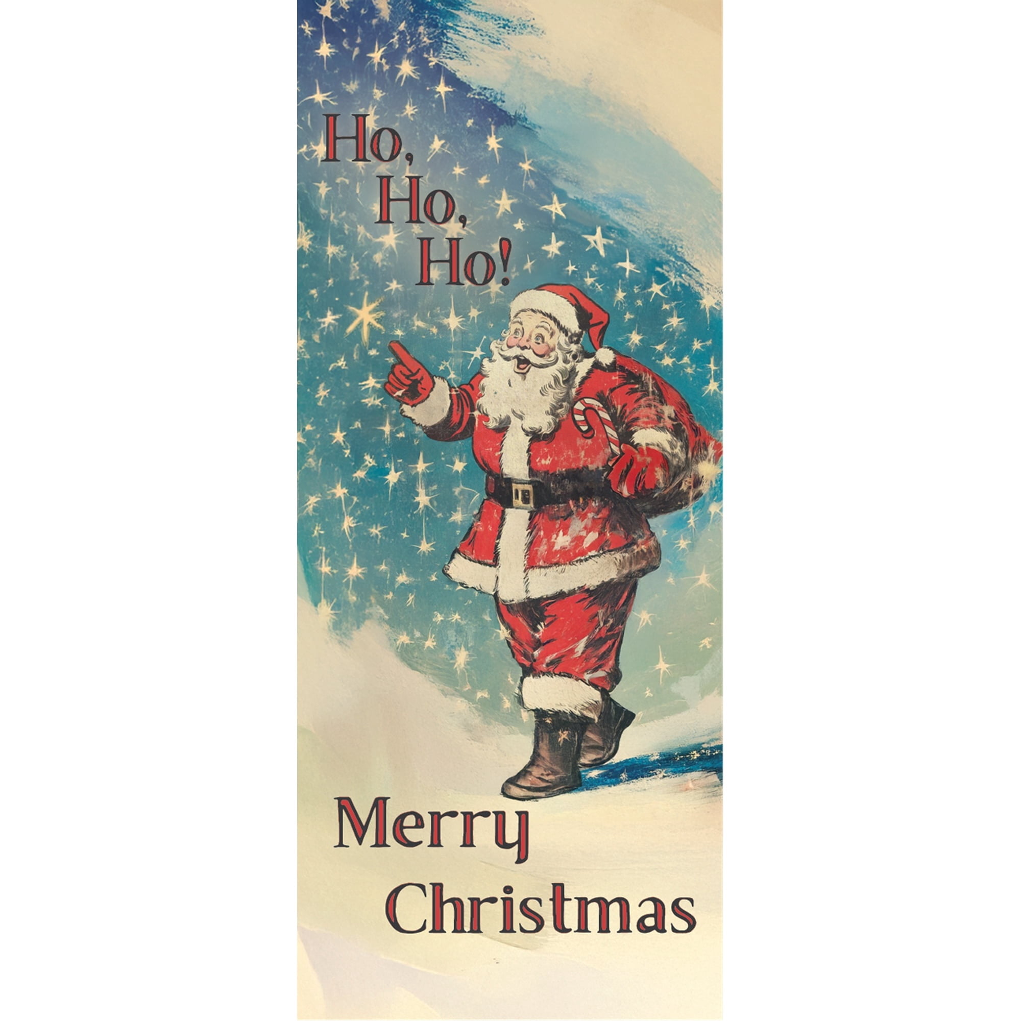 Retro Santa Decorative Christmas Door Panel, Multicolor, 30" x 6', by Holiday Time