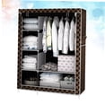 thumbnail image 3 of BEADCEST Organisateur de Garde-Robe en Tissu avec Tablettes en Métal pour Rangement Robuste, Antipoussière et Mobile Multicolore 47.2x15.7x66.9 Pouces, 3 of 8