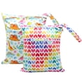 thumbnail image 1 of 2 bolsas de tela para pañales húmedos y secos, impermeables, reutilizables, para viajes, playa, piscina, guardería, artículos sucios para bebés, bolsa de yoga y gimnasio para trajes de baño o ropa, 1 of 5