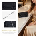 thumbnail image 4 of INSPIRE CHIC Bow Evening Bag Pleated Clutch Purses with Chain for Women Black, 4 of 6