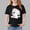 Black, variant on Spazoro Girls T-Shirts Tee, Cute Print Crew Neck 100%Cotton Short Sleeve Casual Tops for Kids Purple Size 8