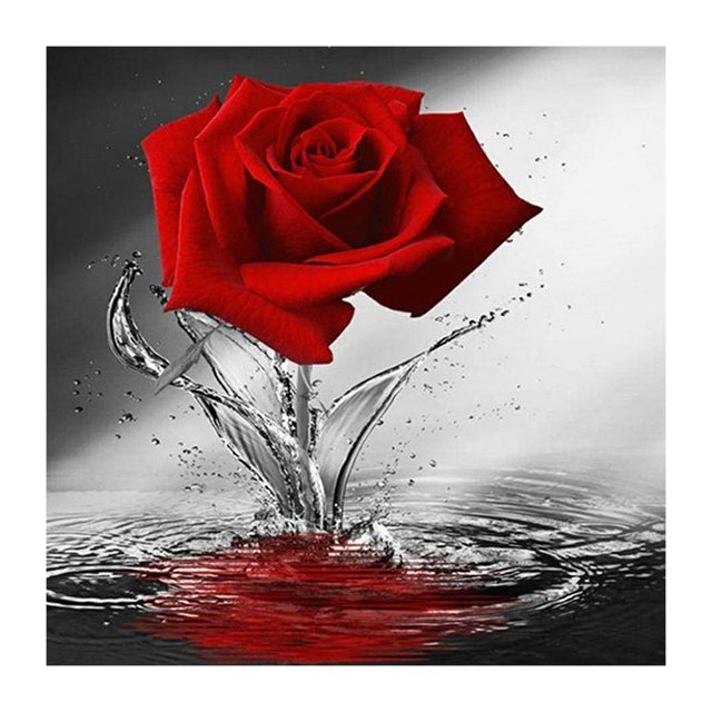 Pintura de diamante 5D DIY Kit de taladro cuadrado completo Rosa decoración del hogar arte artesanal Hugtrwg Para estrenar