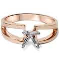 thumbnail image 2 of Pompeii 14K Rose Gold Ring Modern Engagement Ring Setting Split Shank Semi Mount (,), 2 of 3