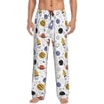 thumbnail image 2 of Goofa Rocket Planets Printed Soft Pajama Pants for Men, Wide Leg Comfy Casual Lounge Yoga Pants-Large, 2 of 9