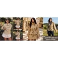 thumbnail image 6 of Womens Cropped Trench Coat Double Breasted Fall Belt Short Jacket High Collar Lightweight Outerwear, 6 of 7