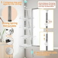 thumbnail image 4 of Upgrade Sturdy Shower Caddy Tension Pole Corner Shower Caddy Bathroom Organizer 18/8 Stainless Steel Rustproof 4 Tier Adjustable Shelves for Bathtub Shampoo Accessories Storage Rack 32-122inch, 4 of 12